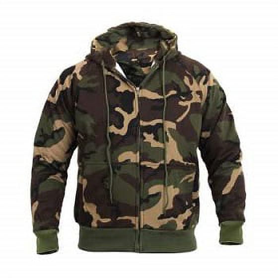 Rothco Thermal Lined Hooded Sweatshirt,Woodland Camo,X-Large