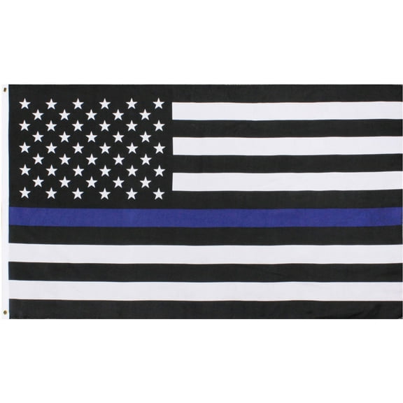 Rothco Thin Blue Line 2' x 3' Polyester Support The Police Outdoor Flag and Banner