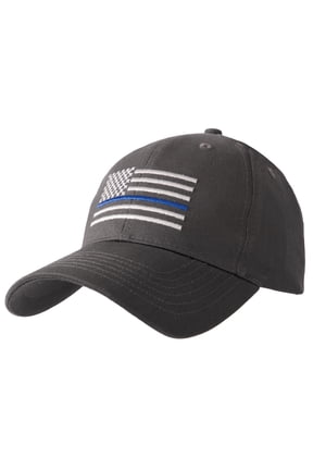 20996 Thin Blue Line Flag Low Profile Cap, Grey