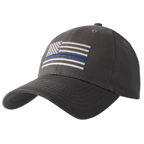 Rothco 20996 Thin Blue Line Flag Low Profile Baseball Cap - Grey