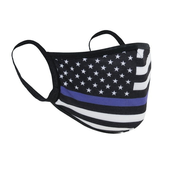 Rothco Thin Blue Line Flag Reusable 3-Layer Polyester Face Mask