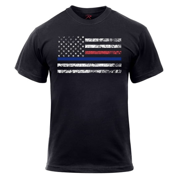 Rothco Thin Blue Line Thin Red Line T-shirt Black 61660