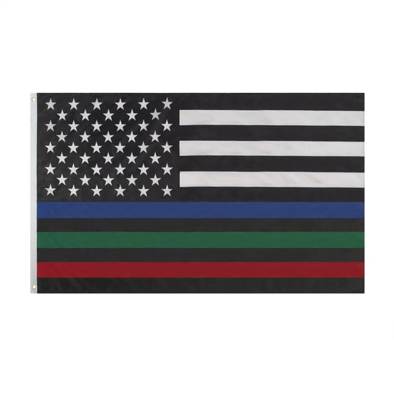 Rothco Thin Red, Blue, and Green Line US Flag - 3' x 5'