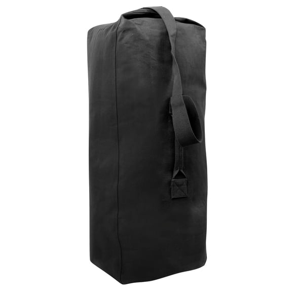 Rothco Top Load Canvas Duffle Bag, Black, 21" x 36"