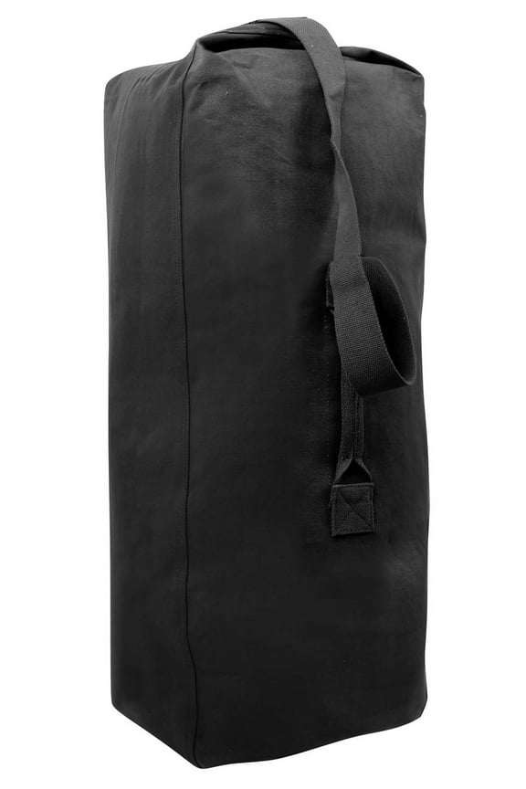 Top Load Canvas Duffle Bag, Black, 30" x 50"