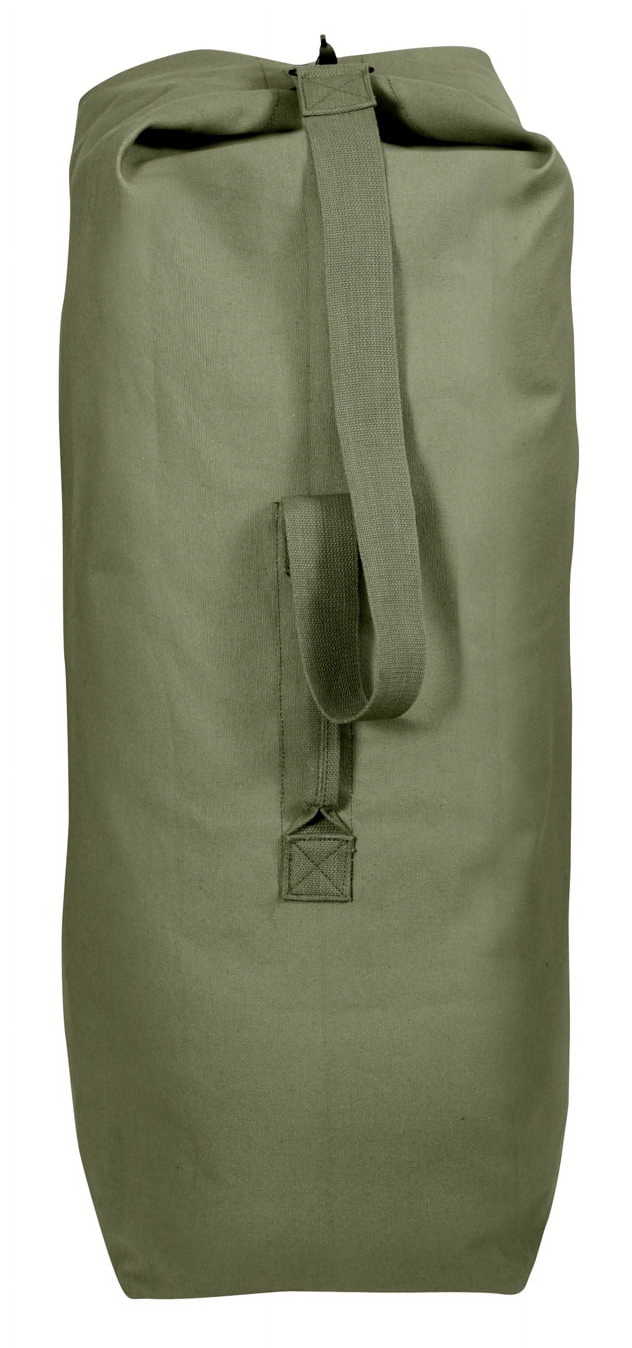 Black - Military Top Load Duffle Bag with Shoulder Strap 25 in. x 42 in. -  Cotton Canvas