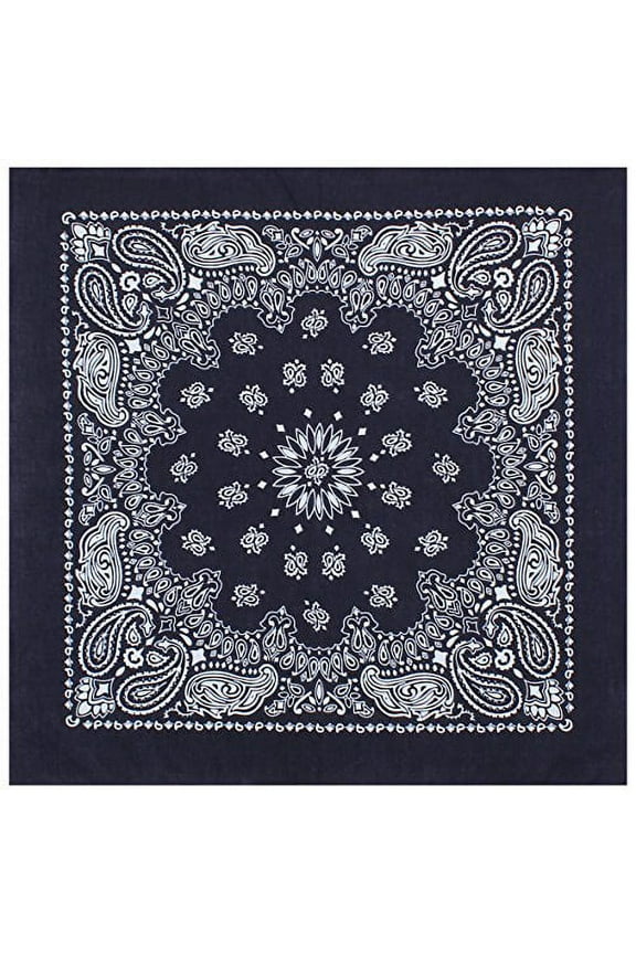 2832 22 x 22 in. Trainmen Paisley Bandana, Navy Blue