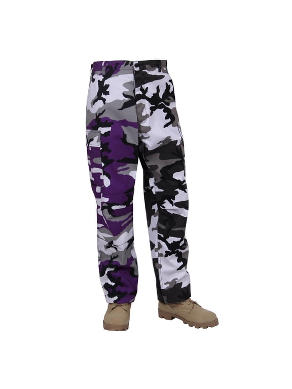 Rothco Two-Tone Camo BDU Pants, Ultra Violet Purple / City Camo, X-Small