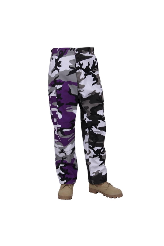Rothco Two-Tone Camo BDU Pants, Ultra Violet Purple / City Camo, X-Small