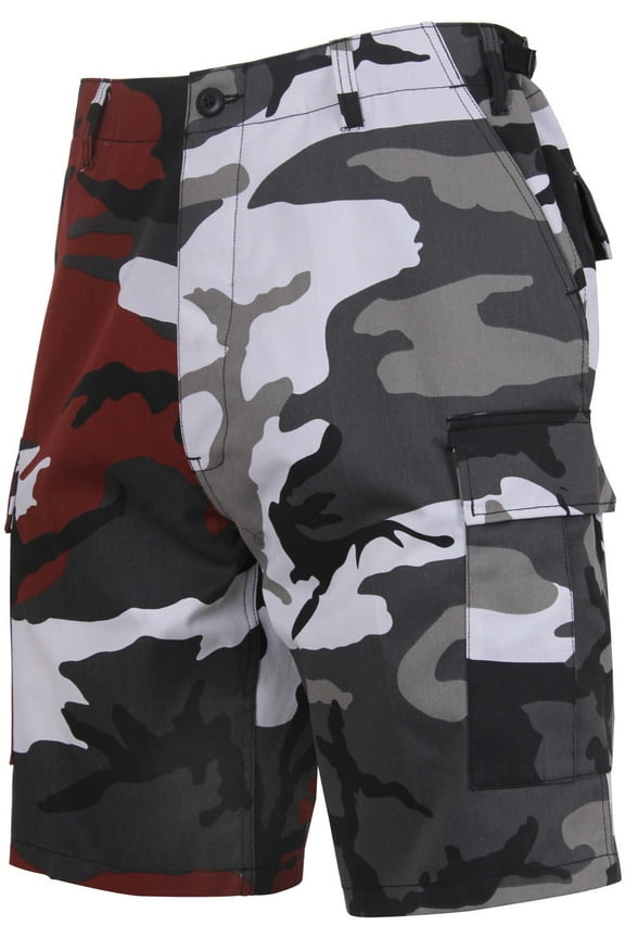 Two Tone Camo Cargo Shorts Military Fatigues Army Tactical BDU 6-Pocket - Woodland/Desert Camo / Medium