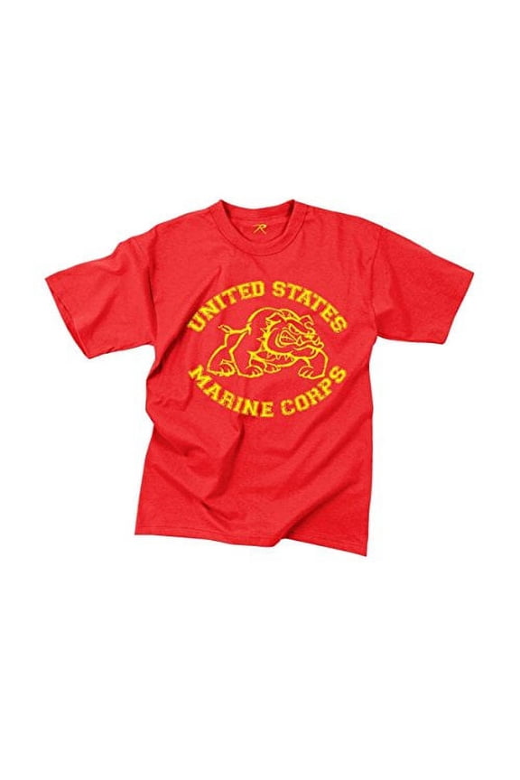 6113 Men Vintage U.S. Marine Bulldog Short Sleeve T-Shirt - Large