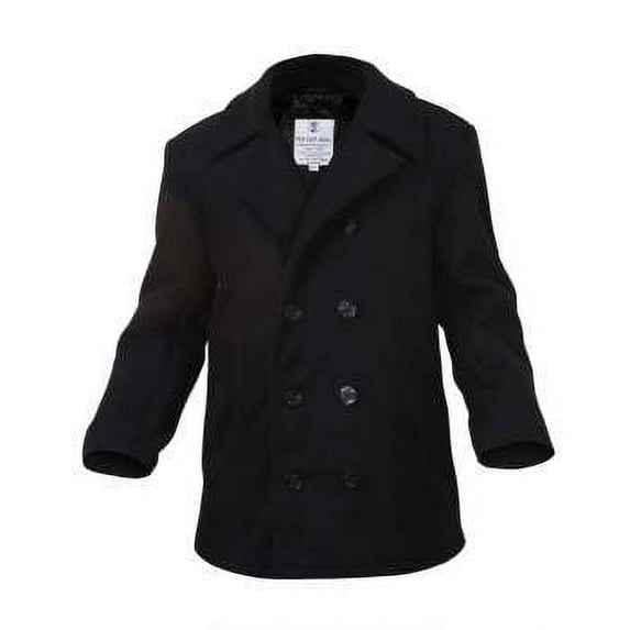 Rothco US Navy Type Pea Coat, Black, M