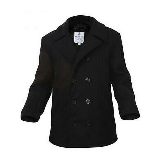 Rothco US Navy Type Pea Coat, Black, XS