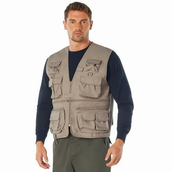 Rothco 28772 Men Uncle Milty Travel Vest, Khaki - Extra Small