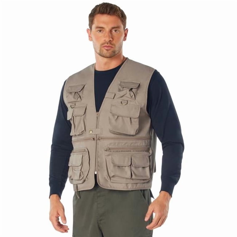 Rothco 28772 Men Uncle Milty Travel Vest, Khaki - Extra Small