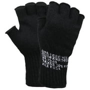 Rothco Unisex Durable Fingerless Wool Gloves, Black
