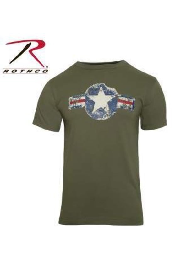 Rothco 7114 Men Vintage Air Corps Short Sleeve T-Shirt, Olive Drab - Large