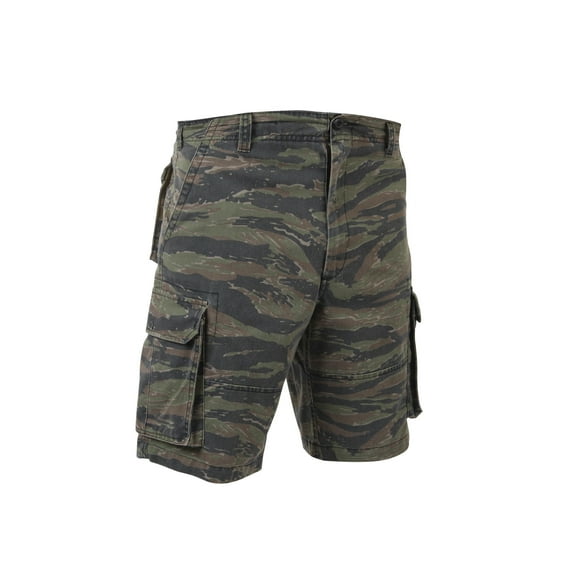 Rothco Vintage Camo Paratrooper Cargo Shorts, Tiger Stripe Camo, 2XL