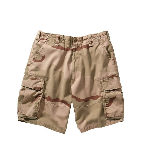 Rothco Vintage Camo Paratrooper Cargo Shorts, Tri-Color Desert Camo, L