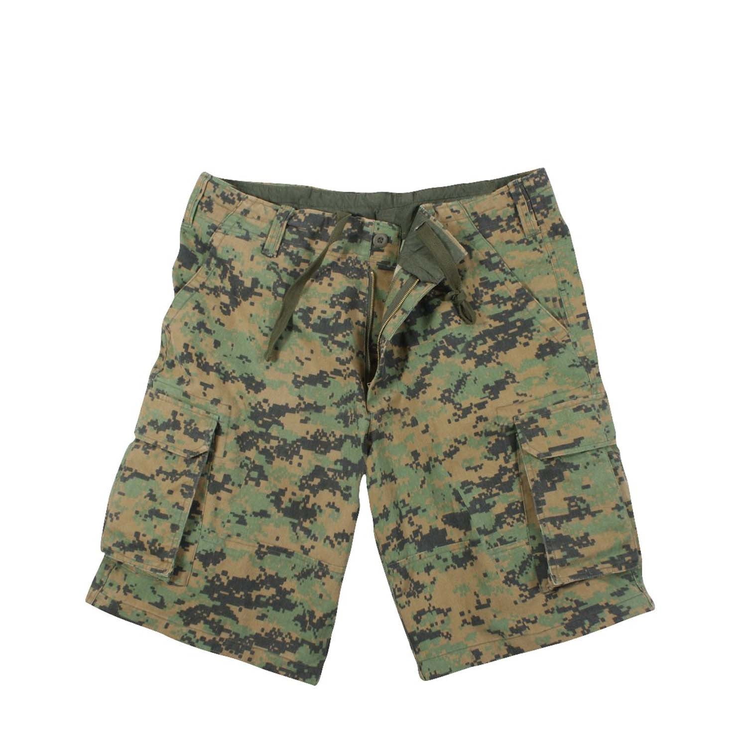 Rothco Vintage Camo Paratrooper Cargo Shorts, Woodland Camo