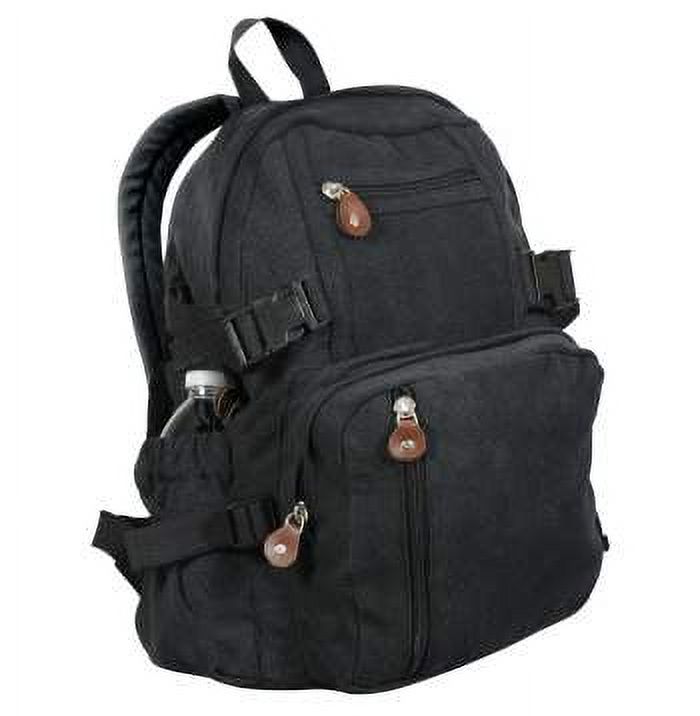 Rothco Vintage Canvas Compact Backpack,Black - image 1 of 1