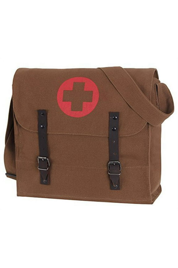 17178 Vintage Medic Canvas Bag with Cross, Brown