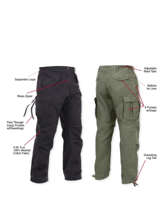 Vintage M-65 Field Pants, Black, S