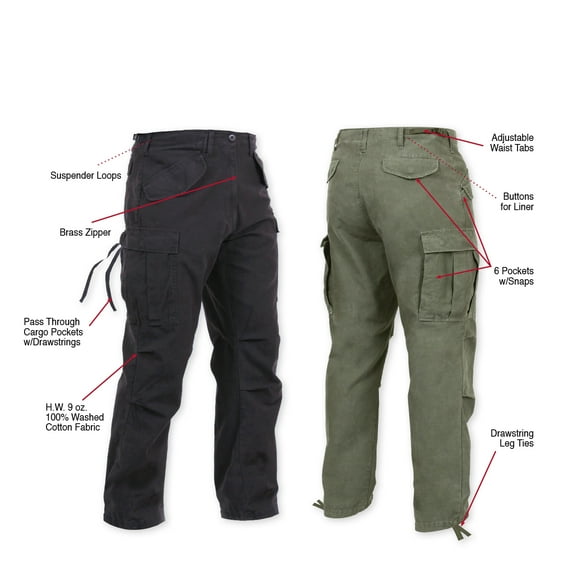 Rothco Vintage M-65 Field Pants, Woodland Camo, XL