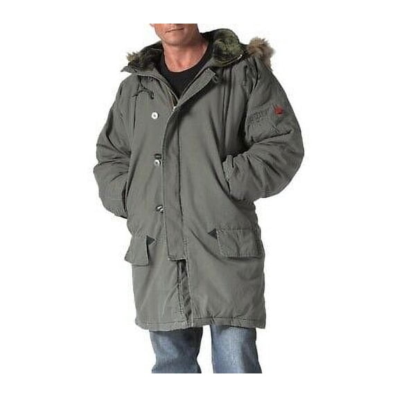 Rothco 11001 Vintage N-3B Parka Military Jacket, Olive Drab - Small