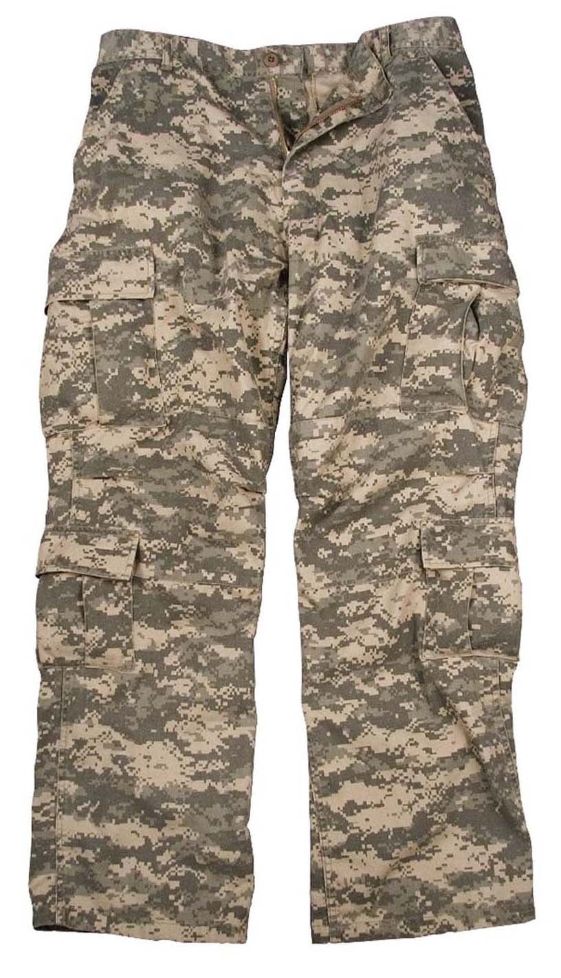 Large ACU Digital Camo Cotton-Polyester Paratrooper Cargo Pants