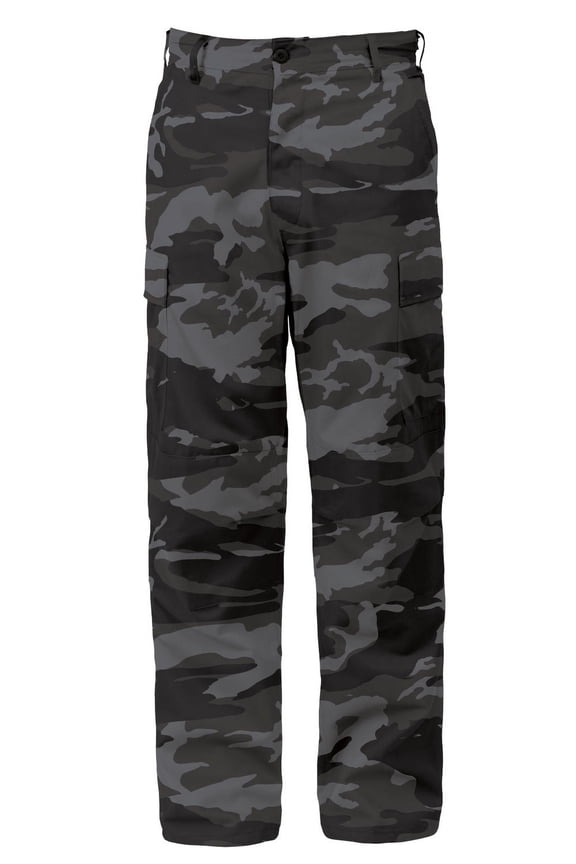 Vintage Paratrooper Cargo Fatigue Pants,Black Camo