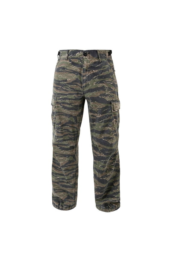 Vintage Vietnam Rip-Stop Fatigue Pants, Tiger Stripe Camo, 2XL