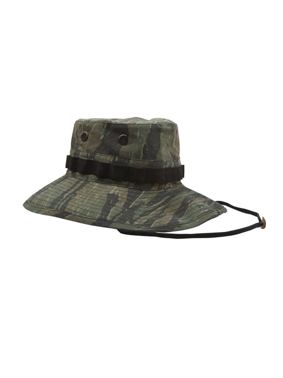 5707 Vintage Vietnam Style Boonie Hat, Tiger Stripe Camo - Size 7.25