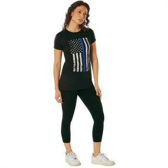 Rothco Women's Thin Blue Line Longer T-Shirt,L