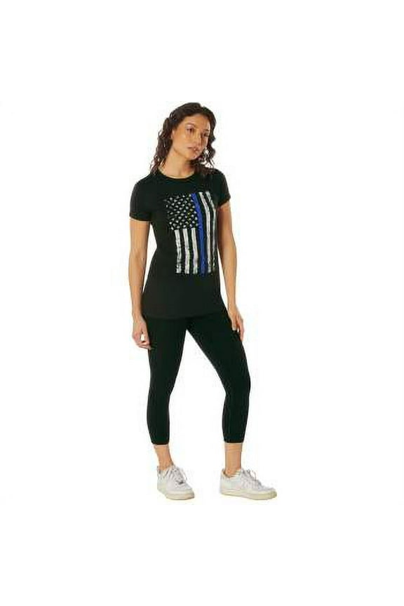 Women's Thin Blue Line Longer T-Shirt,XS
