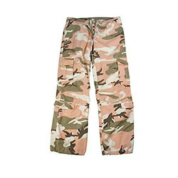 Rothco 2680 Women Vintage Paratrooper Fatigue Pants, Subdued Pink Camo - Small