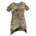 thumbnail image 1 of Rothco Womens Camo Cold Shoulder Top - Woodland Camo, Medium, 1 of 2