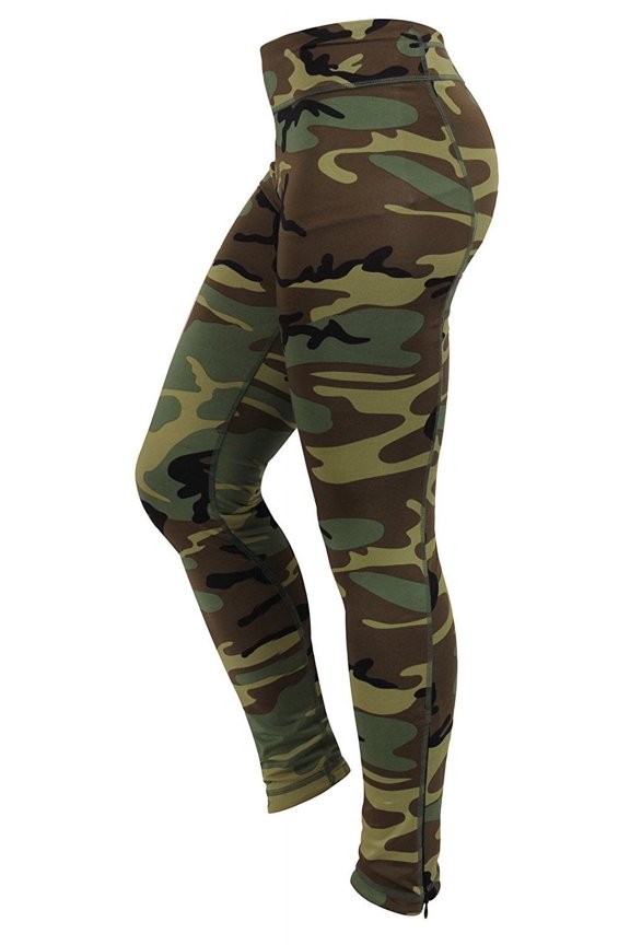 15772 Women Woodland Camo Performance Workout Leggings - Medium