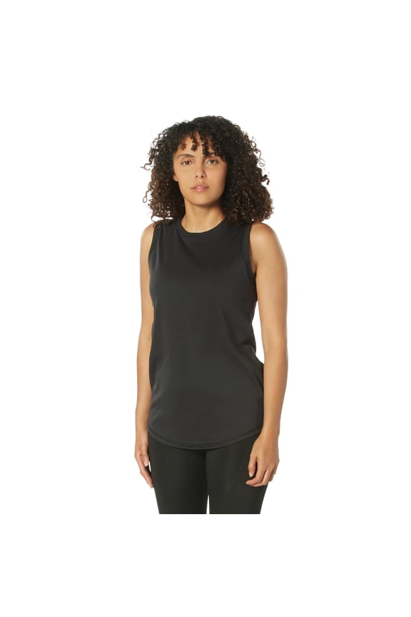 30817 Women Essential Moisture Wicking Tank Top, Black - 2XL