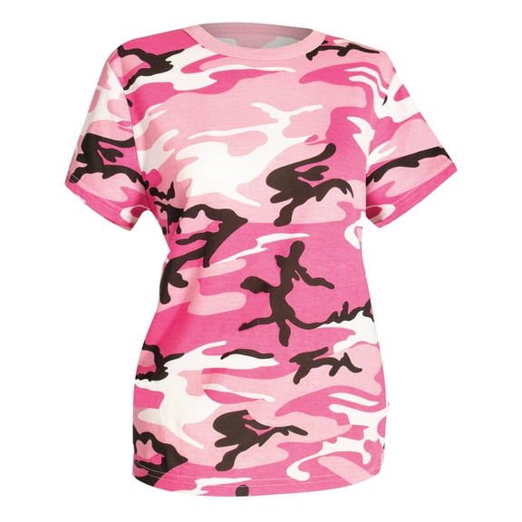 Rothco Womens Long Length Camo T-Shirt,Pink Camo