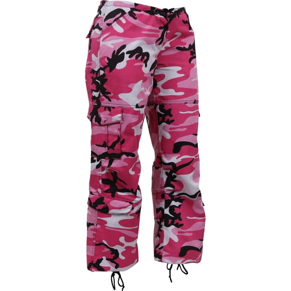 Rothco Womens Paratrooper Colored Camo Fatigues,Pink Camo