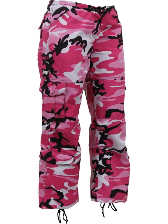 Rothco Womens Paratrooper Colored Camo Fatigues,Pink Camo