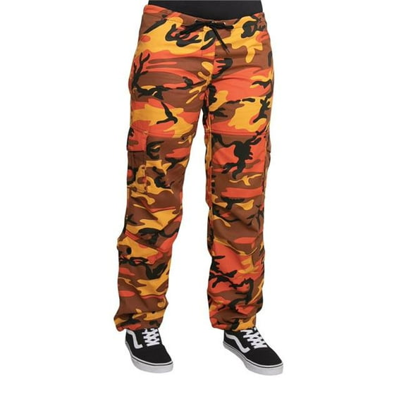 Rothco Womens Paratrooper Colored Camo Fatigues,Savage Orange Camo