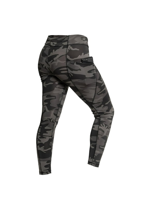 Womens Workout Performance Camo Leggings With Pockets