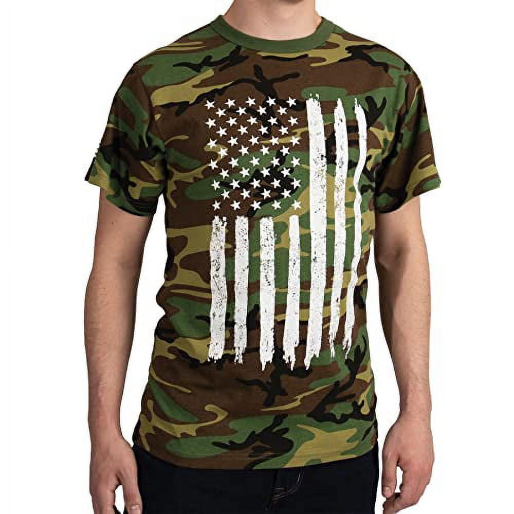 Rothco Woodland Camo US Flag T-Shirt 11047 - S - Walmart.com