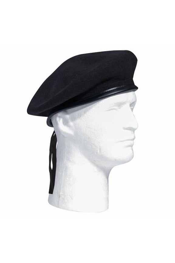 Wool Monty Beret, Black, XL