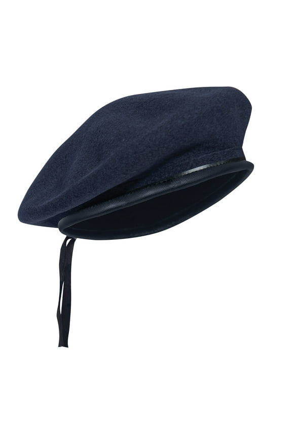 Wool Monty Beret, Navy Blue, L