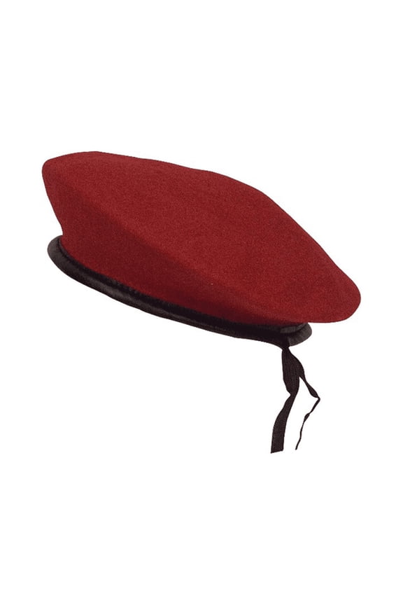 Wool Monty Beret, Red, XL