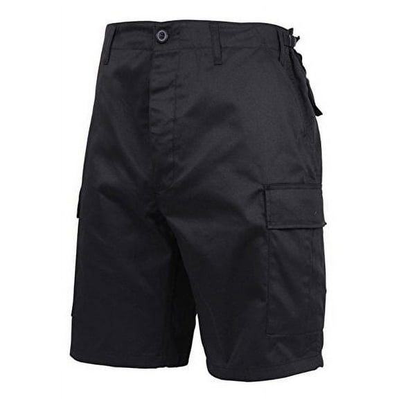 Rothco 16630 Zipper Fly Battle Dress Uniform Combat Shorts, Black - Small