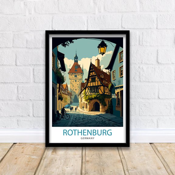 Rothenburg Germany Historic Architecture Town Decorative Interior Home Wall Art Poster